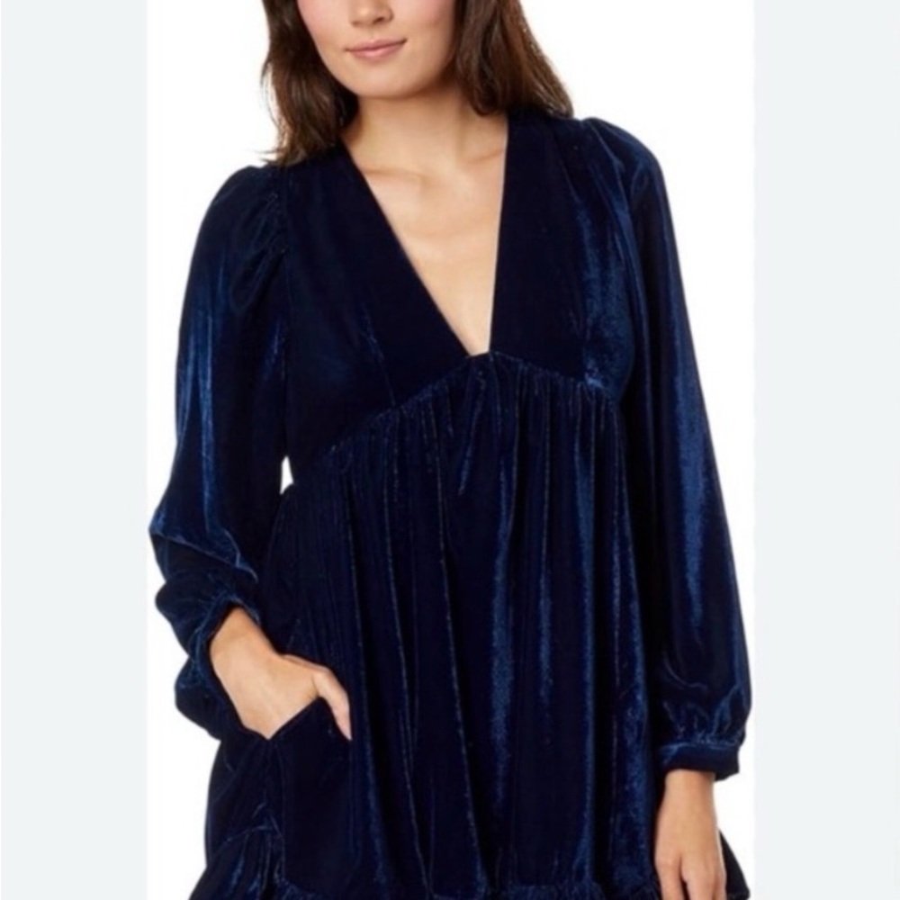 Free People Navy Velvet Dress